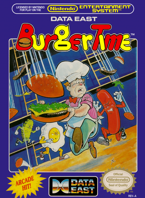 Burgertime box art for NES