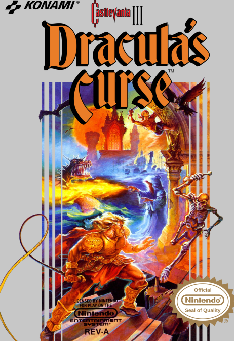 Castlevania III Dracula's Curse box art for NES