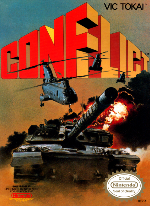Conflict box art for NES