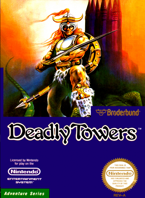 Deadly Towers box art for NES