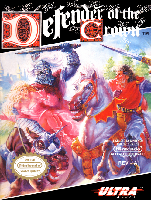 Defender of the Crown box art for NES