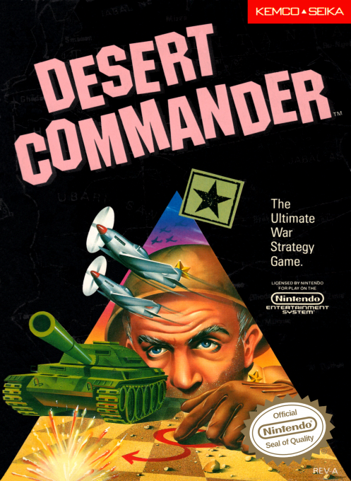 Desert Commander box art for NES