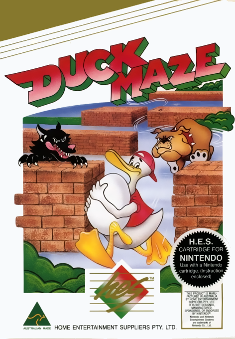 Duck Maze box art for NES