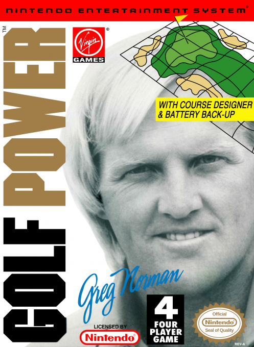 Greg Norman's Golf Power box art for NES