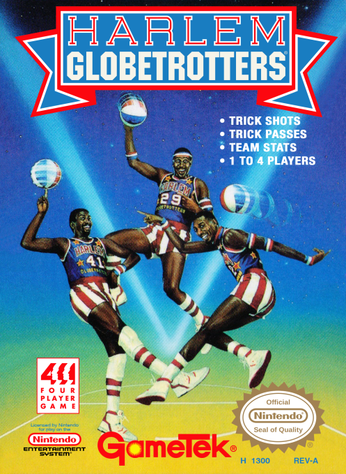 Harlem Globetrotters box art for NES