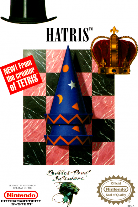 Hatris box art for NES