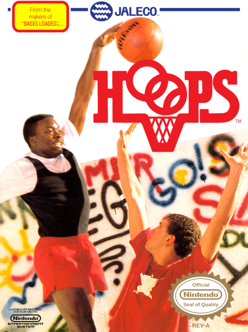 Hoops box art for NES