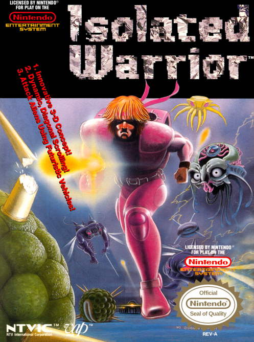 Isolated Warrior box art for NES