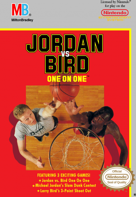 Jordan vs Bird One on One box art for NES
