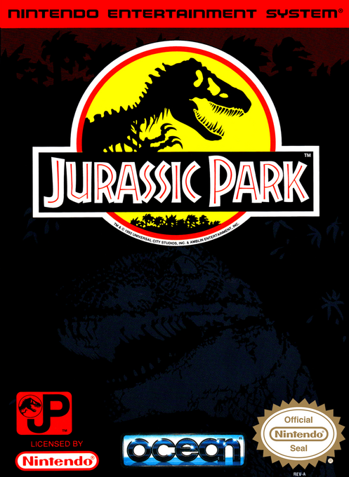 Jurassic Park box art for NES