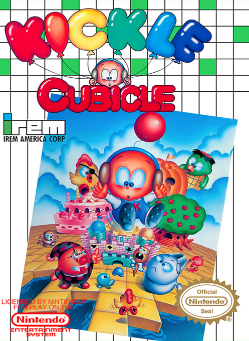 Kickle Cubicle box art for NES