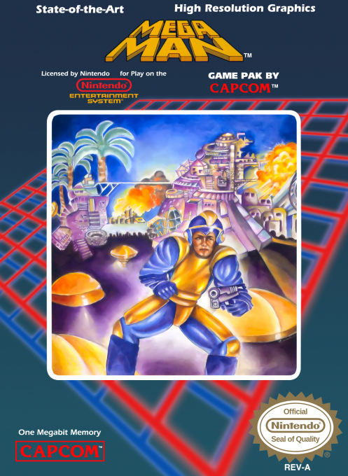 Mega Man [First Print] box art for NES