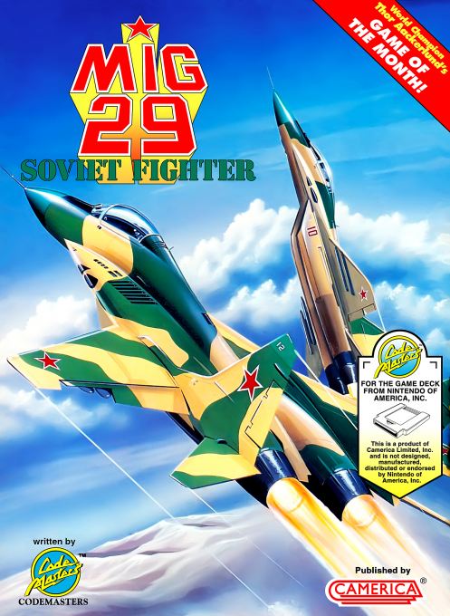 MIG-29 Soviet Fighter box art for NES