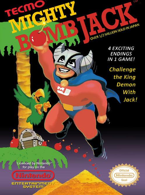 Mighty Bomb Jack box art for NES