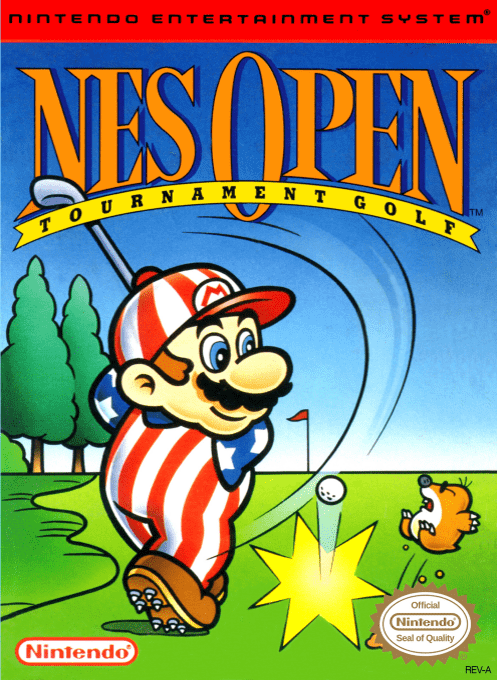 NES Open Tournament Golf box art for NES