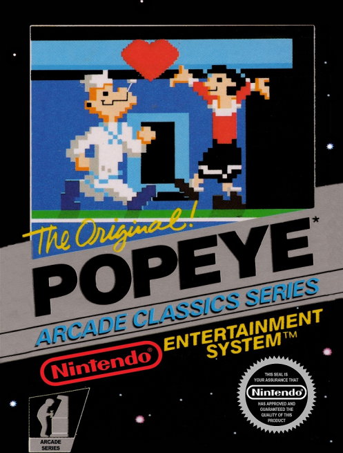Popeye box art for NES