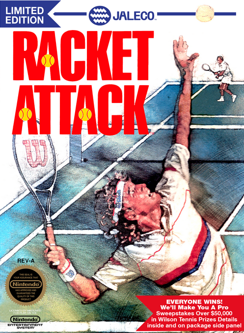 Racket Attack box art for NES