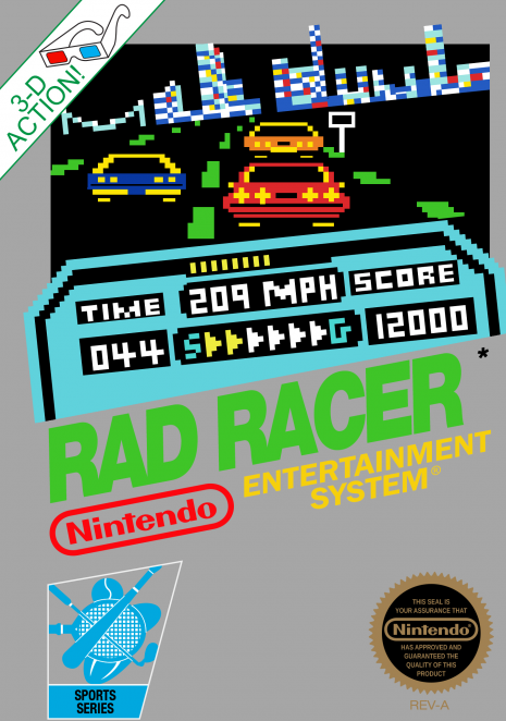 Rad Racer box art for NES