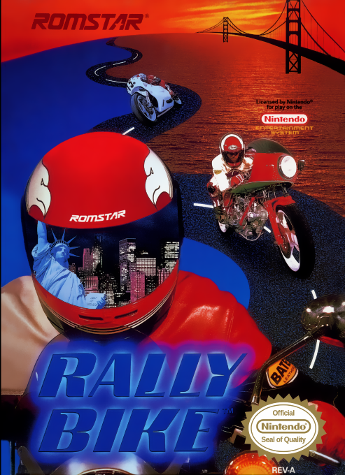 Rally Bike box art for NES