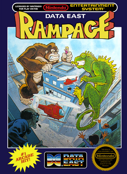 Rampage box art for NES