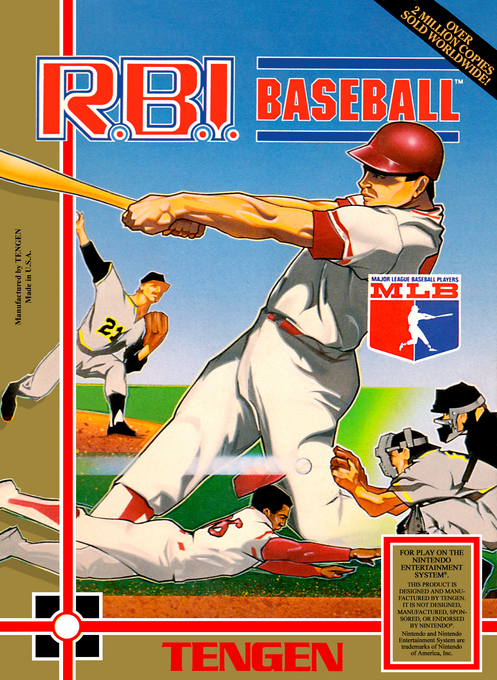RBI Baseball box art for NES
