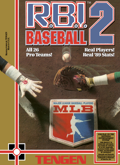 RBI Baseball 2 box art for NES