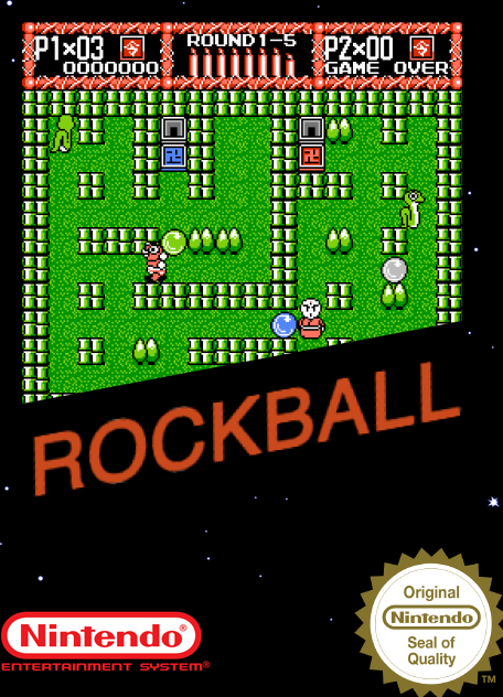 Rockball box art for NES