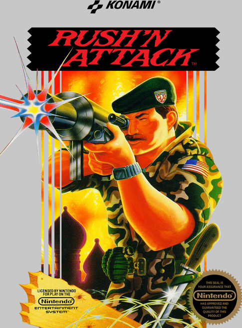 Rush'n Attack box art for NES