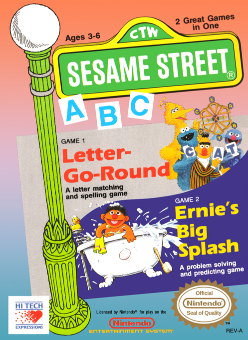Sesame Street ABC box art for NES