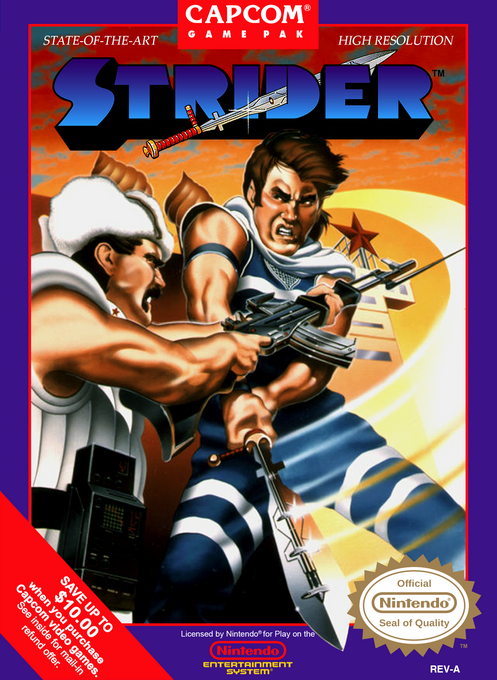 Strider box art for NES