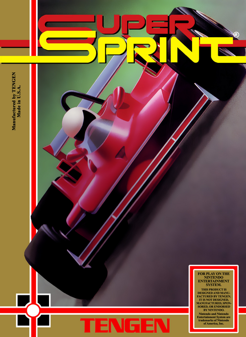 Super Sprint box art for NES