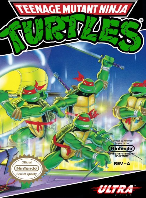 Teenage Mutant Ninja Turtles box art for NES