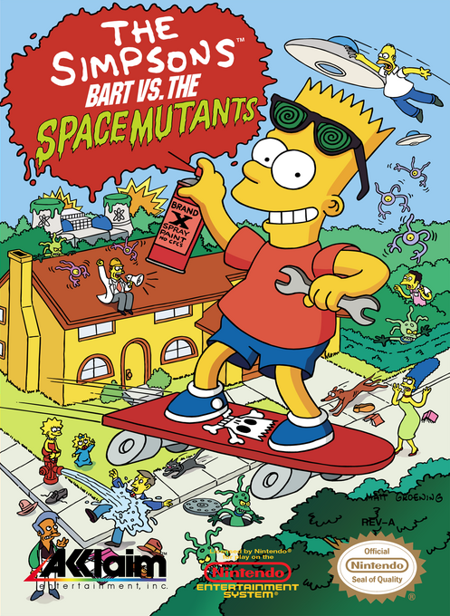 The Simpsons Bart vs the Space Mutants box art for NES
