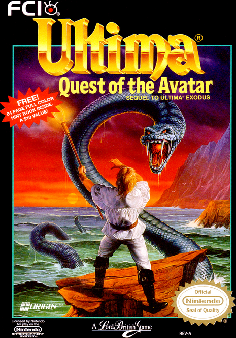 Ultima Quest of the Avatar box art for NES