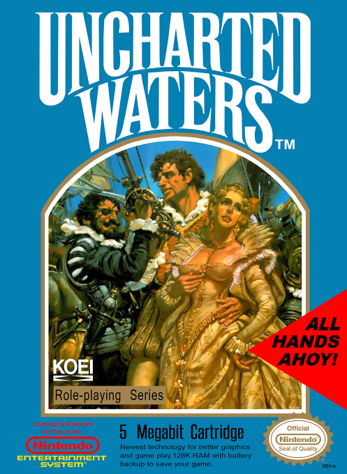 Uncharted Waters box art for NES