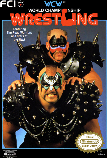 WCW World Championship Wrestling box art for NES