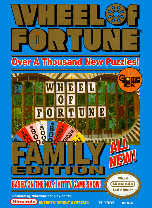 Wheel of Fortune Family Edition box art for NES