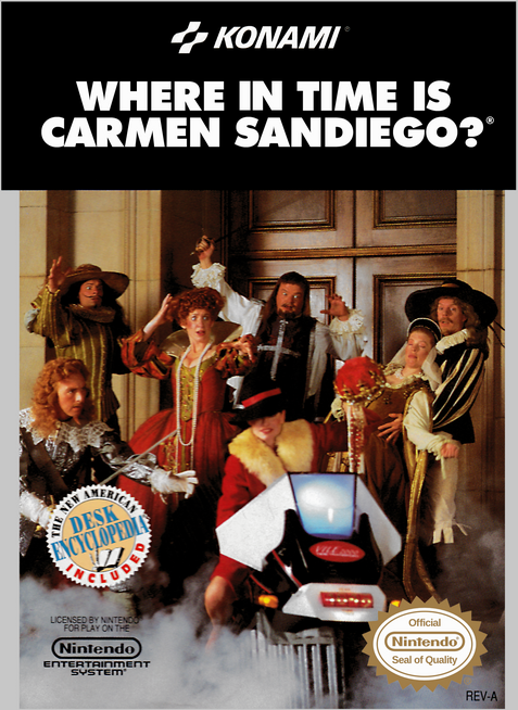 Where in Time is Carmen Sandiego box art for NES