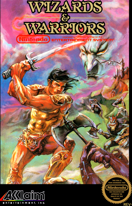 Wizards and Warriors box art for NES