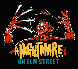 A Nightmare on Elm Street title screen for NES