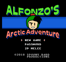 Alfonzo's Arctic Adventure title screen for NES