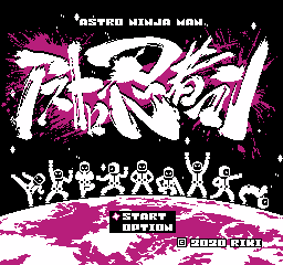 Astro Ninja Man title screen for Famicom