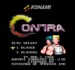 Contra title screen for Famicom