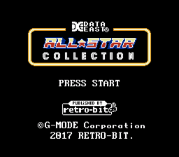 Data East All-Star Collection title screen for NES
