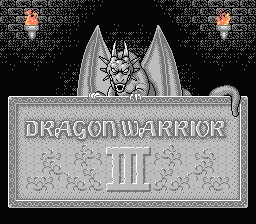 Dragon Warrior III title screen for NES