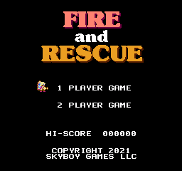 Fire And Rescue title screen for NES