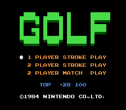 Golf [5 Screw] title screen for NES