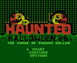 Haunted: Halloween '86 title screen for NES