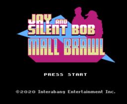 Jay and Silent Bob Mall Brawl title screen for NES