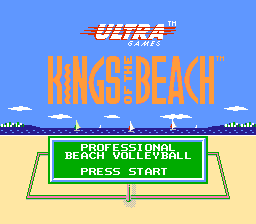 Kings of the Beach title screen for NES